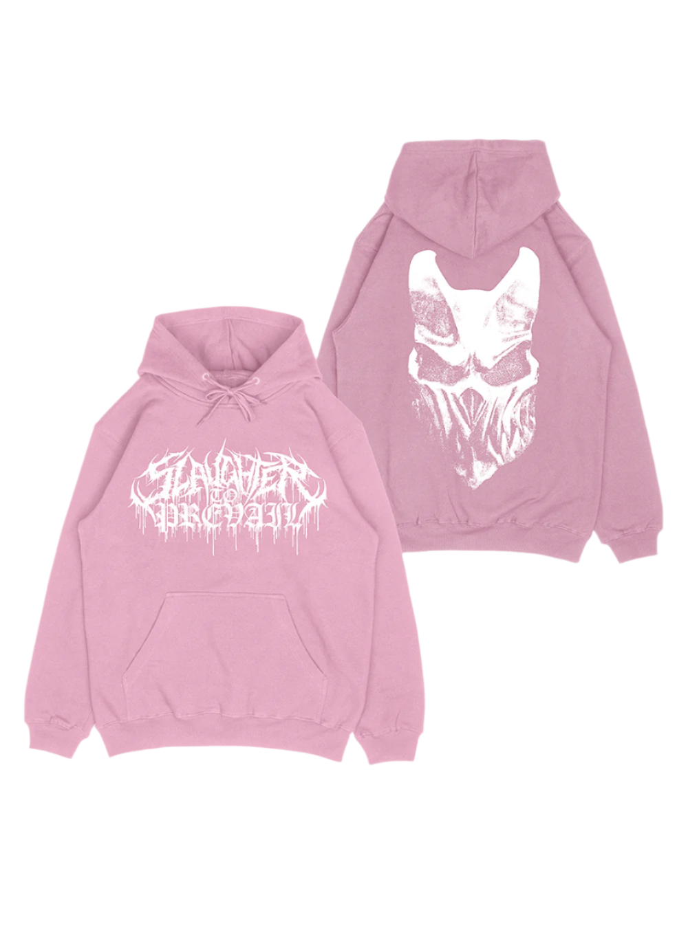 SLAUGHTER TO PREVAIL PINK HOODIE WHITE LOGO