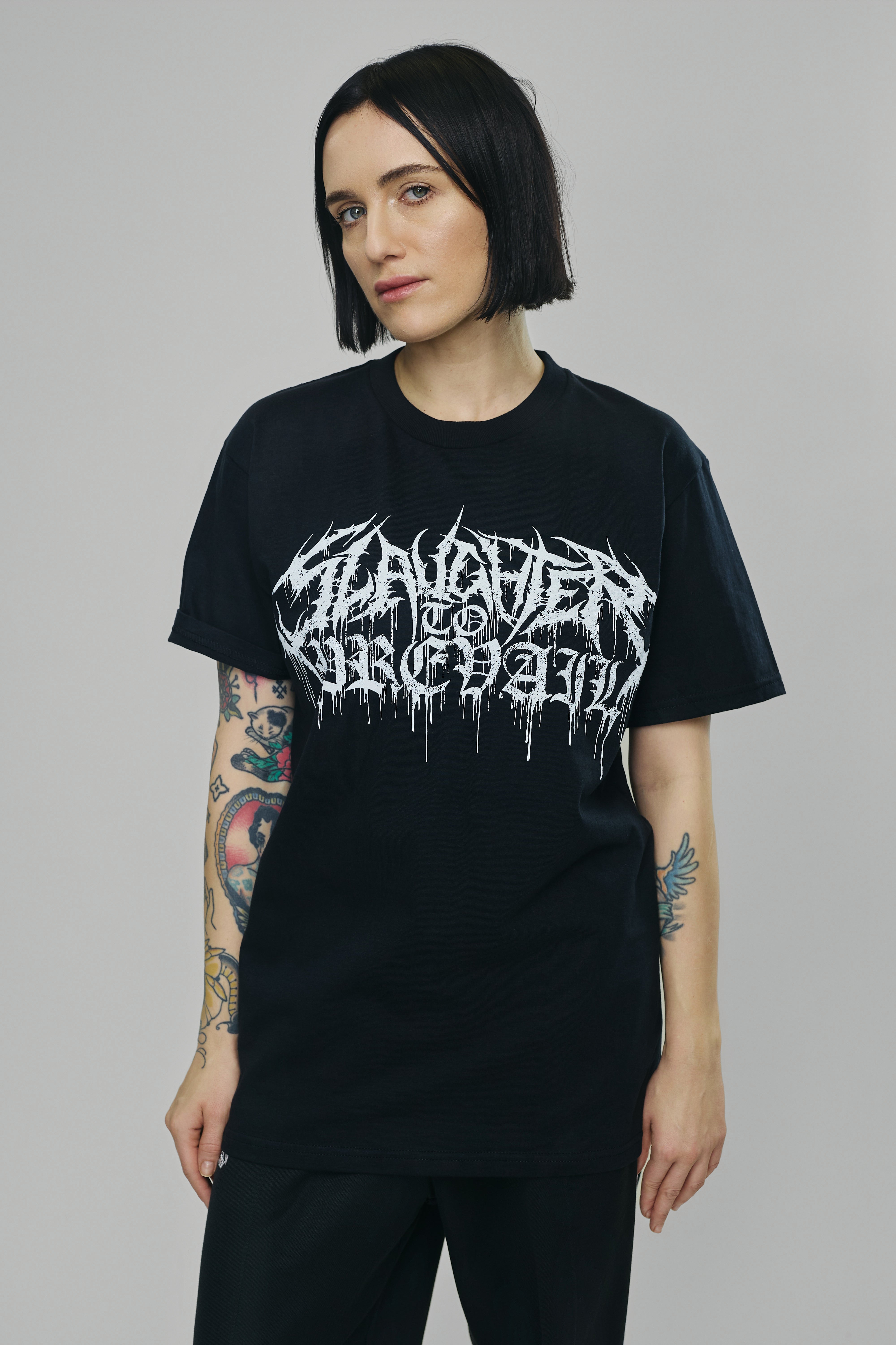 Slaughter to Prevail - White Logo Mask - T-Shirt