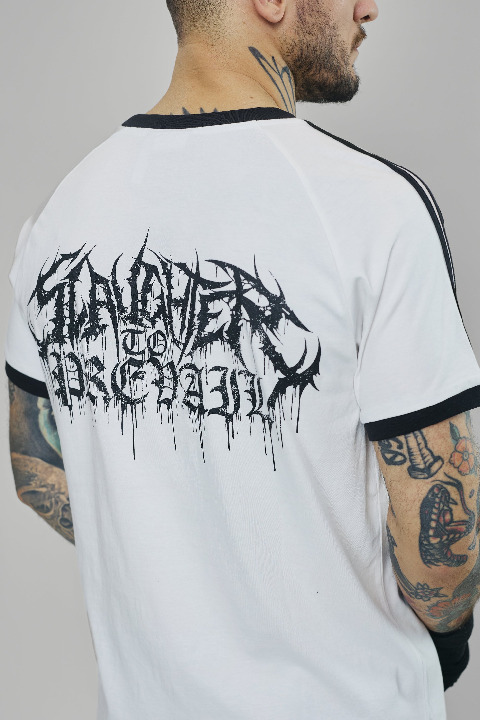 SLAUGHTER TO PREVAIL - ADI LOGO WHITE SHIRT - First Blood Merchandise