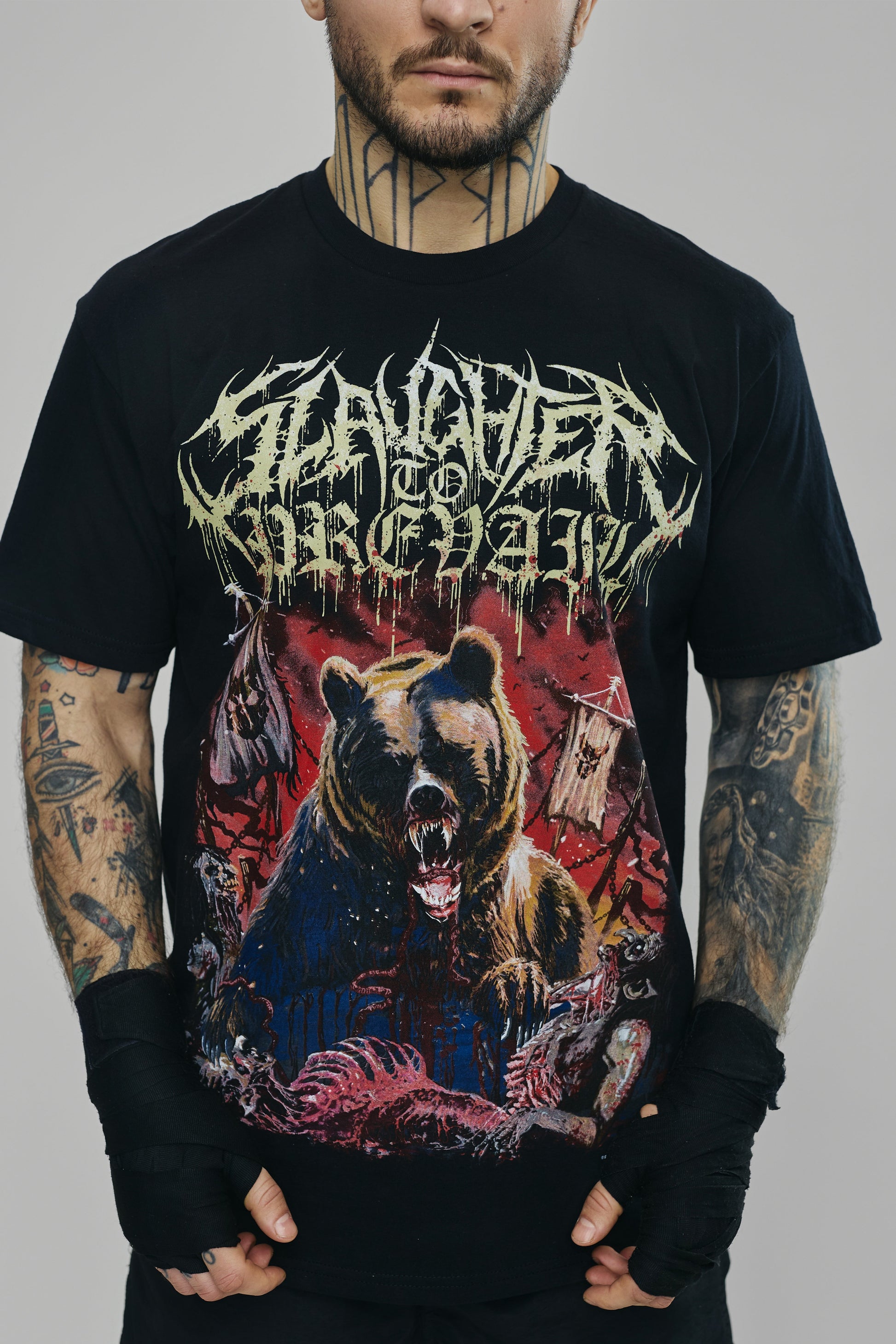 SLAUGHTER TO PREVAIL - BEAR T - SHIRT - First Blood Merchandise