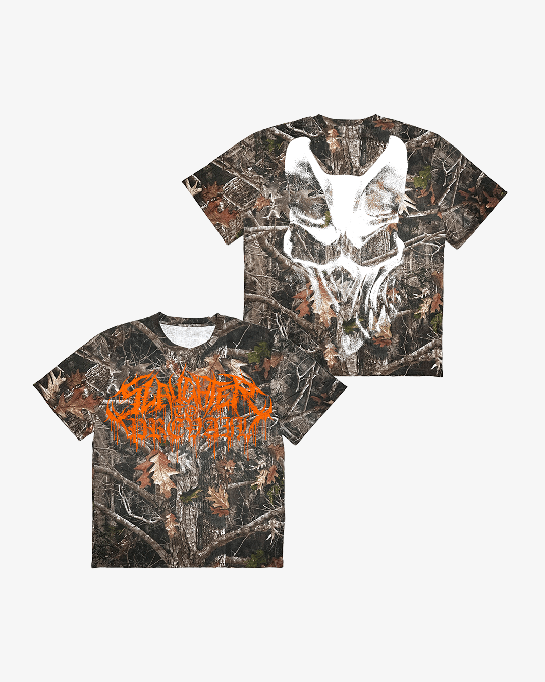 SLAUGHTER TO PREVAIL - CAMO WHITE MASK T - SHIRT - First Blood Merchandise