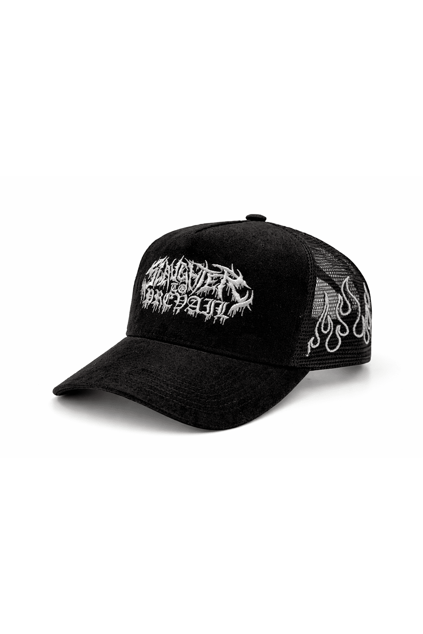Slaughter to Prevail - Mask Logo - Flame Trucker - First Blood Merchandise