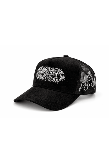 Slaughter to Prevail - Mask Logo - Flame Trucker - First Blood Merchandise