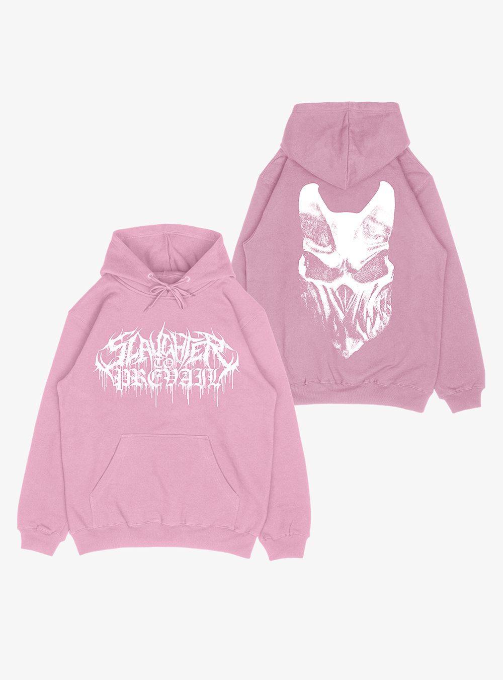 SLAUGHTER TO PREVAIL - PINK HOODIE WHITE LOGO - First Blood Merchandise