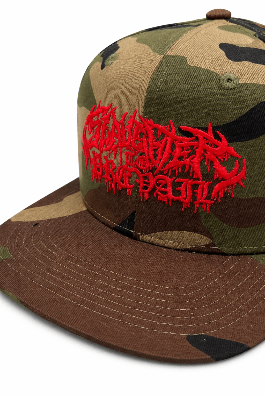 Slaughter to Prevail - Red Logo - Camo Snapback - First Blood Merchandise