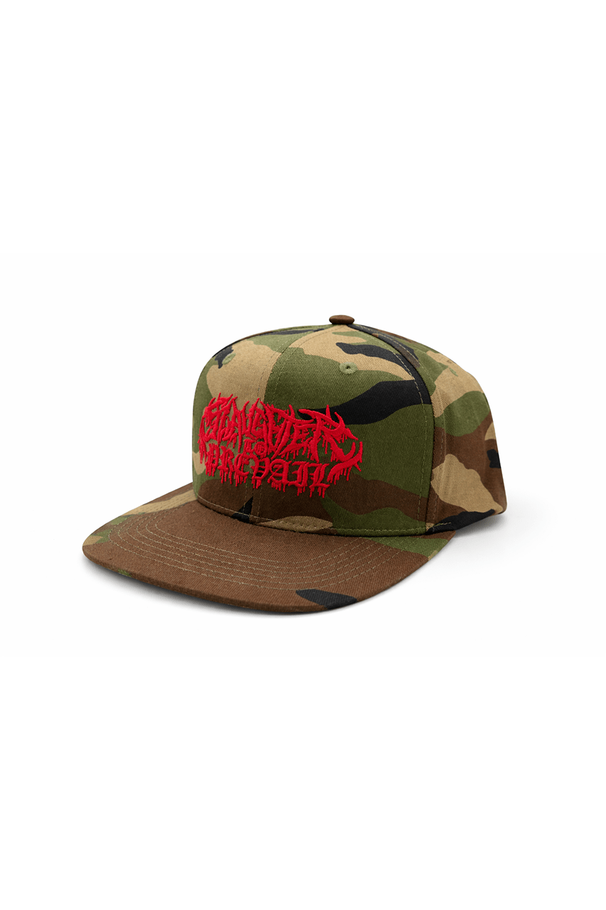 Slaughter to Prevail - Red Logo - Camo Snapback - First Blood Merchandise