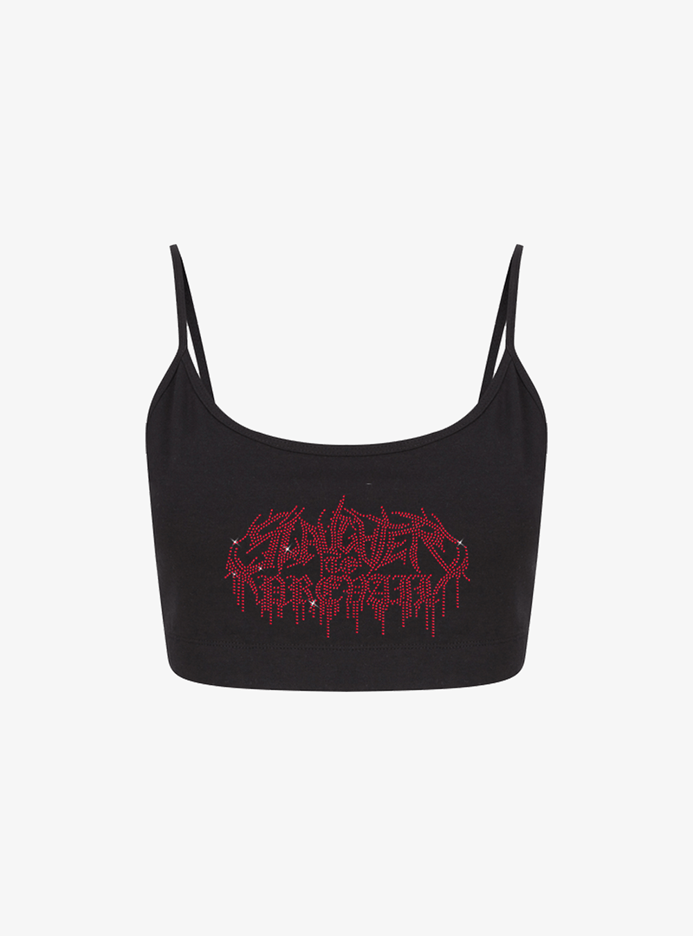 SLAUGHTER TO PREVAIL - RED LOGO CRYSTAL CROP TOP - First Blood Merchandise