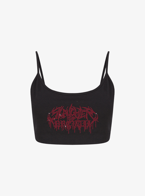 SLAUGHTER TO PREVAIL - RED LOGO CRYSTAL CROP TOP - First Blood Merchandise