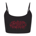 SLAUGHTER TO PREVAIL - RED LOGO CRYSTAL CROP TOP - First Blood Merchandise