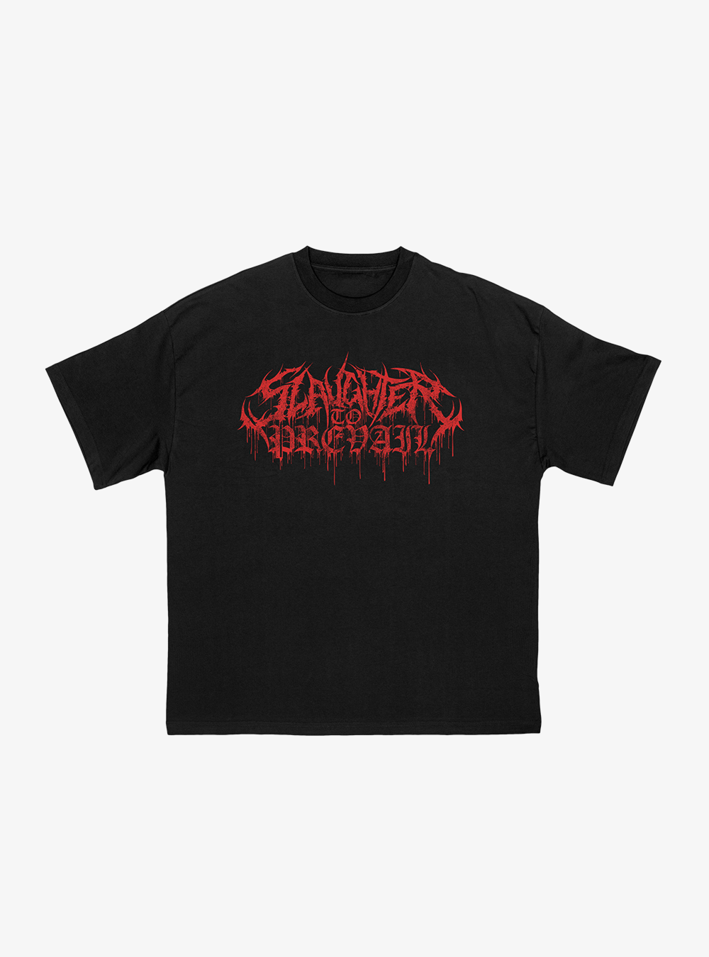 SLAUGHTER TO PREVAIL - RED LOGO MASK SHIRT - First Blood Merchandise