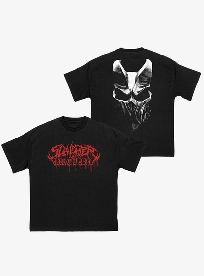 SLAUGHTER TO PREVAIL - RED LOGO MASK SHIRT - First Blood Merchandise