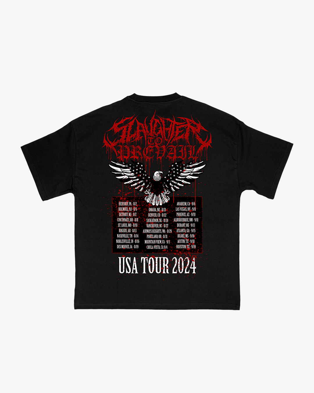 SLAUGHTER TO PREVAIL - USA TOUR DATES T - SHIRT PREORDER - First Blood Merchandise