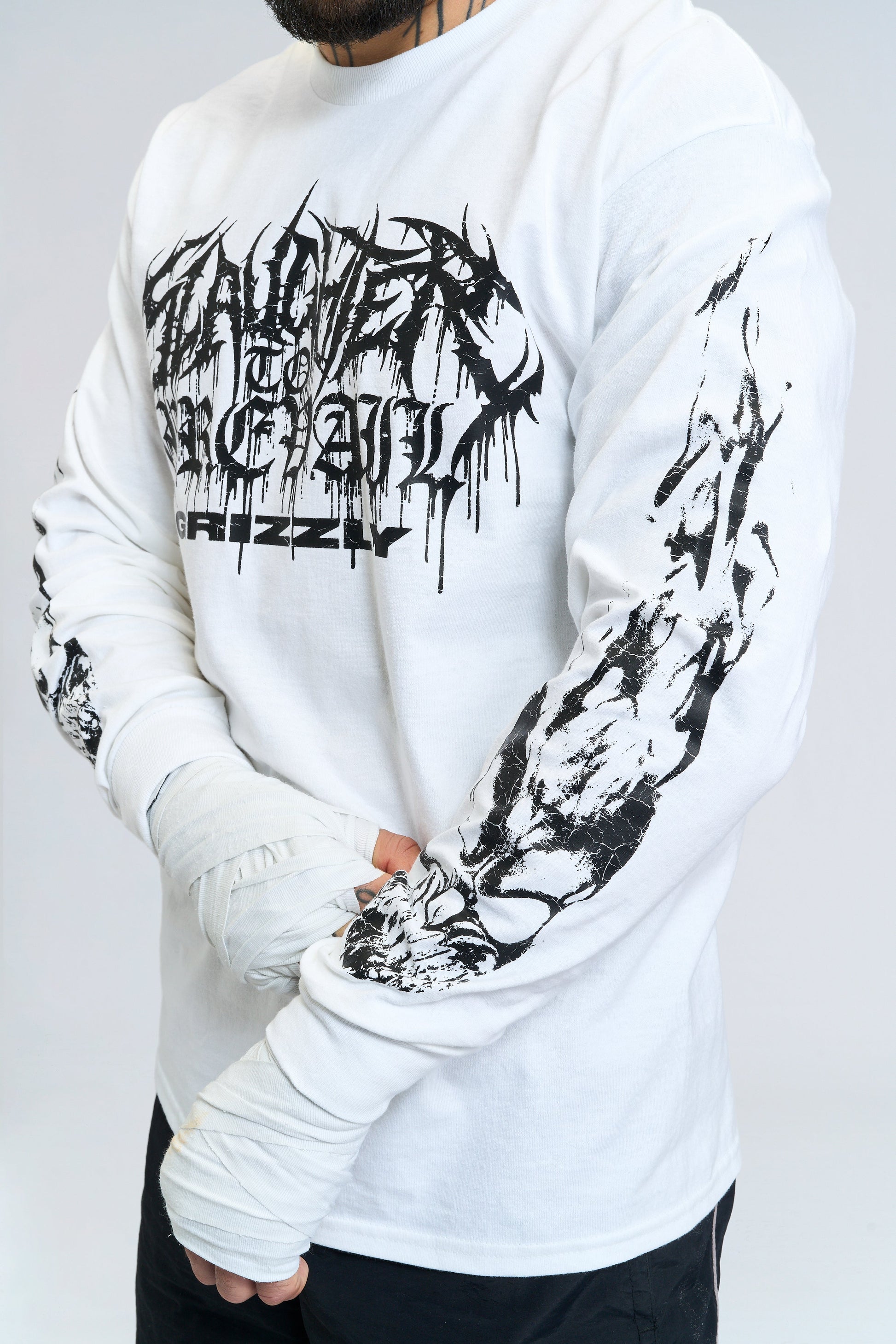 Slaughter to Prevail - White Flame Grizzly - Longsleeve - First Blood Merchandise