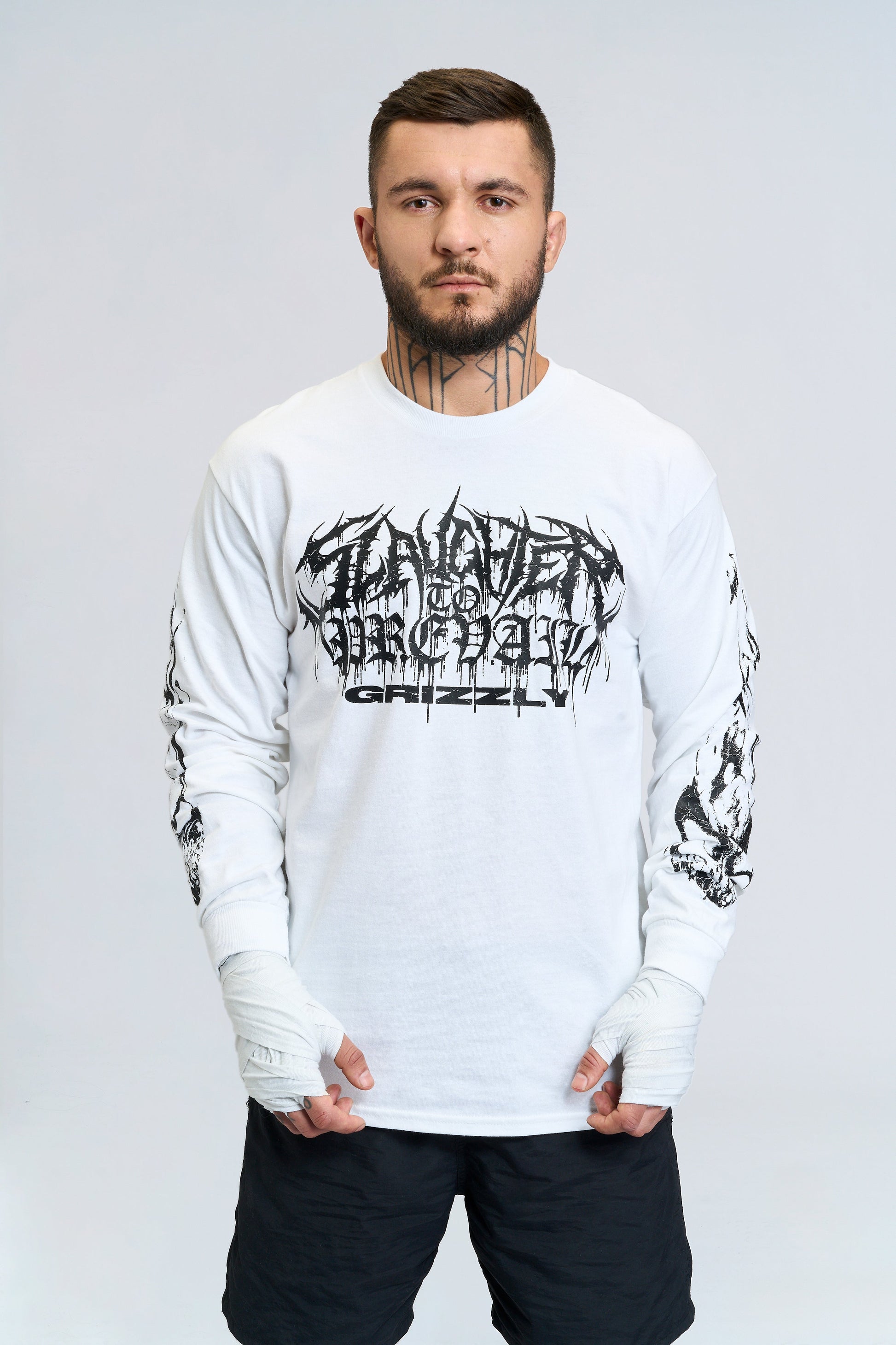Slaughter to Prevail - White Flame Grizzly - Longsleeve - First Blood Merchandise