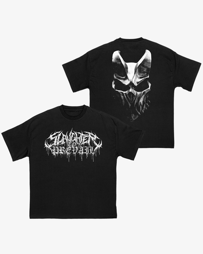 SLAUGHTER TO PREVAIL - WHITE LOGO MASK SHIRT - First Blood Merchandise